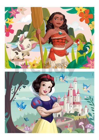 Drevené puzzle Moana a Snehulienka Disney Educa 2x50 dielov