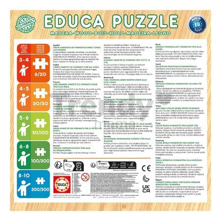 Drevené puzzle Moana a Snehulienka Disney Educa 2x50 dielov