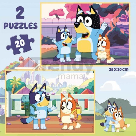 Puzzle v kufríku Bluey Case Educa 2x20 dielov