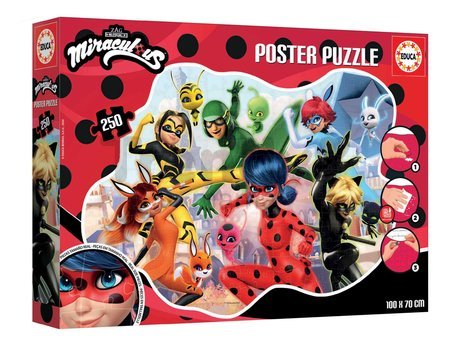 Puzzle plagát Miraculous Ladybug Educa 250 dielov od 8 rokov