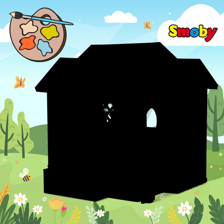 Domček pre záhradníka s kvetináčmi Garden House Life Smoby rozšíriteľný s odkvapom a mriežka s kŕmidlom pre vtáčiky 135 cm s UV filtrom od 24 mes - mo