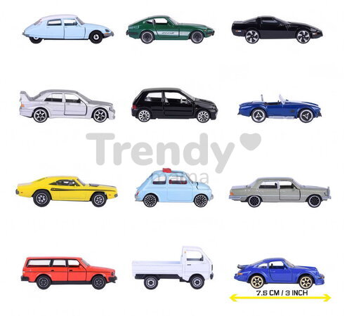 Autíčka Vintage Majorette kovové otvárateľné 7,5 cm dĺžka 12 rôznych druhov