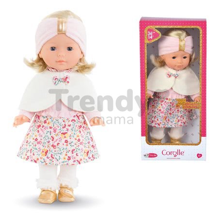 Bábika s pelerínou Ma Corolle Priscille Blossom Winter Corolle s modrými očami 36 cm - limitovaná edícia od 4 rokov