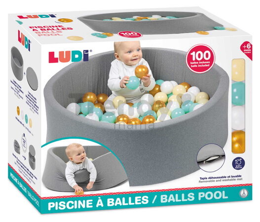 Hrací bazénik s loptičkami Balls Pool Ludi textilný 100 loptičiek od 6 mes