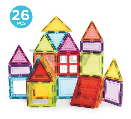 Stavebnica 3D magnetická malá Magnetics Building Tiles Educa 26 farebných priehľadných dielikov
