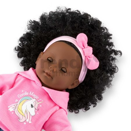 Bábika Maëlys Ma Corolle čierne kučeravé vlasy a hnedé klipkajúce oči 36 cm
