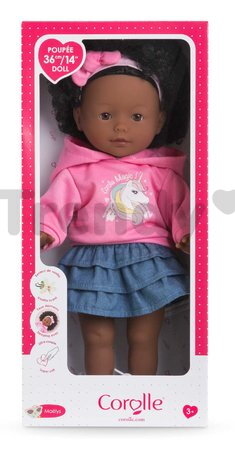 Bábika Maëlys Ma Corolle čierne kučeravé vlasy a hnedé klipkajúce oči 36 cm