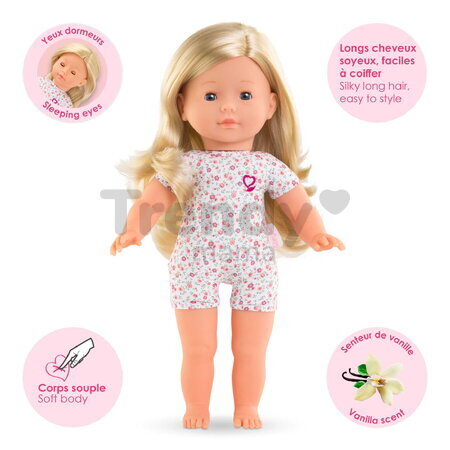 Bábika Paloma Flowers Ma Corolle dlhé blond vlasy a modré žmurkajúce oči 36 cm