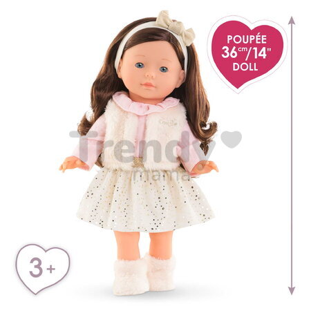 Bábika Elise Enchanted Woods Ma Corolle dlhé hnedé vlasy a modré žmurkajúce oči v zimnom outfite 36 cm