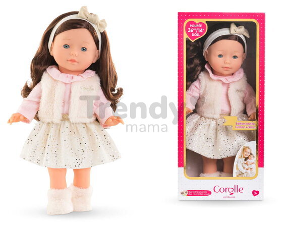 Bábika Elise Enchanted Woods Ma Corolle dlhé hnedé vlasy a modré žmurkajúce oči v zimnom outfite 36 cm