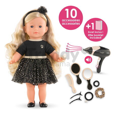 Bábika Eve Dream Hair Ma Corolle dlhé blond vlasy a modré žmurkajúce oči s 10 doplnkami 36 cm