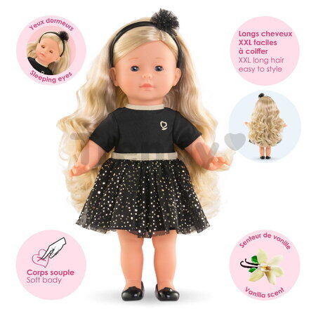 Bábika Eve Dream Hair Ma Corolle dlhé blond vlasy a modré žmurkajúce oči s 10 doplnkami 36 cm