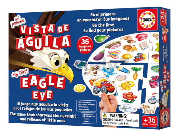 Spoločenská hra Orlí zrak My first Eagle Eye Educa 36 obrázkov v španielčine a angličtine