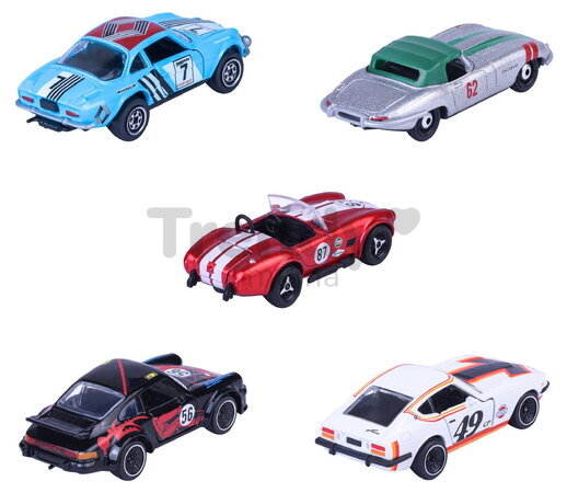 Autíčka Vintage Racing Giftpack Majorette kovové sada 5 druhov v darčekovom balení dĺžka 7,5 cm 1:64 MJ2005001