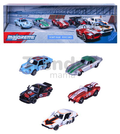 Autíčka Vintage Racing Giftpack Majorette kovové sada 5 druhov v darčekovom balení dĺžka 7,5 cm 1:64 MJ2005001