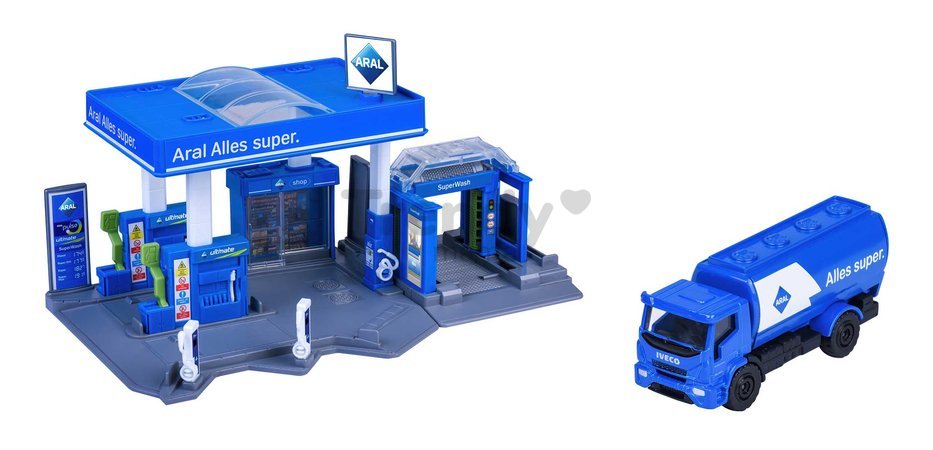 Garáž čerpacia stanica s umývačkou Petrol Station Majorette so 6 parkovacími miestami a autíčkom od 5 rokov MJ2006000