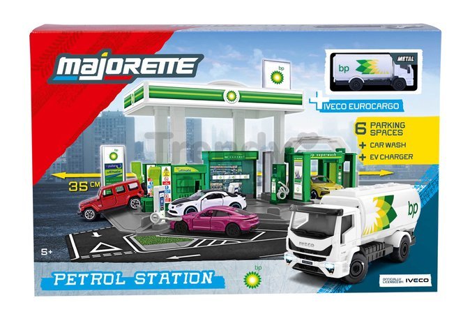 Garáž čerpacia stanica s umývačkou BP Petrol Station Majorette so 6 parkovacími miestami a autíčkom od 5 rokov MJ2006001