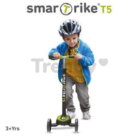 Kolobežka T5 smarTrike s T-lock systémom a nastaviteľnou rúčkou čierno-zelená