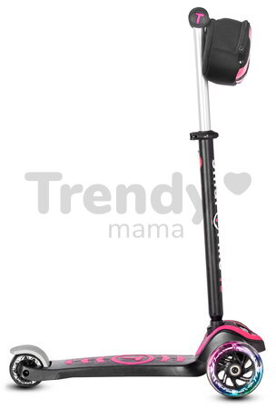 Kolobežka trojkolesová so svietiacimi kolesami a batohom T5 Pink smarTrike s nastaviteľnými riadidlami nosnosť 20 kg