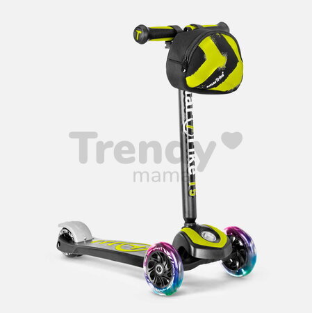 Kolobežka trojkolesová so svietiacimi kolesami a batohom T5 Green smarTrike s nastaviteľnými riadidlami nosnosť 20 kg