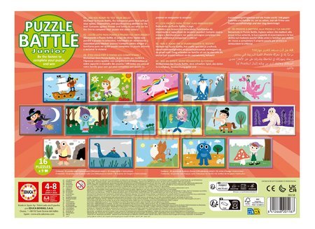 Puzzle Battle fantázia Fantasy Junior Educa 16 druhov puzzle 144 dielikov a 16 kariet s obrázkami od 4 rokov