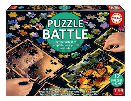 Puzzle Battle Príroda Nature Educa 12 druhov puzzle 504 dielikov a 12 kariet s obrázkami od 7 rokov