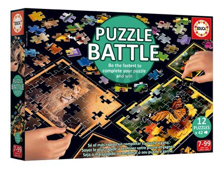Puzzle Battle Príroda Nature Educa 12 druhov puzzle 504 dielikov a 12 kariet s obrázkami od 7 rokov