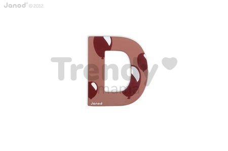 Drevené písmeno D ABCDeco Janod lepiace 9 cm hnedé/červené od 3 rokov