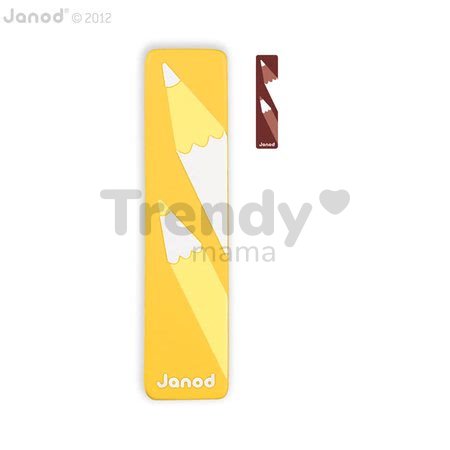 Drevené písmeno I ABCDeco Janod lepiace 10 cm žlté/hnedé od 3 rokov