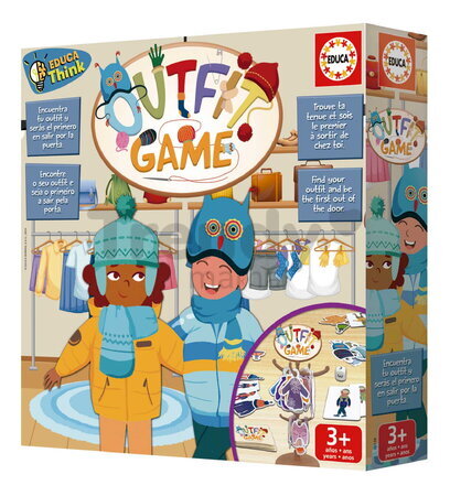 Spoločenská hra Oblečenie Outfit Game Think Educa pre 2-4 hráčov v španielčine angličtine francúzštine a portugalčine
