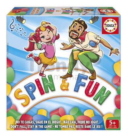 Rodinná hra Rovnováha s penovými valcami Spin & Fun Educa pre 2-4 hráčov v španielčine, angličtine, francúzštine a portugalčine od 5 rokov