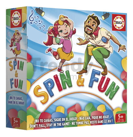 Rodinná hra Rovnováha s penovými valcami Spin & Fun Educa pre 2-4 hráčov v španielčine, angličtine, francúzštine a portugalčine od 5 rokov