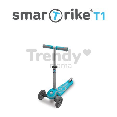 Kolobežka a odrážadlo T1 smarTrike 3v1 s T-lock systémom, nastaviteľným sedadlom a rúčkou šedo-modrá od 15 mes