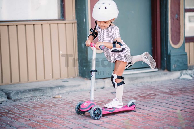 Kolobežka a odrážadlo T1 smarTrike 3v1 s T-lock systémom, nastaviteľným sedadlom a rúčkou šedo-ružová od 15 mes