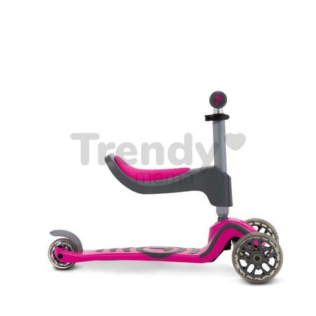 Kolobežka a odrážadlo T1 smarTrike 3v1 s T-lock systémom, nastaviteľným sedadlom a rúčkou šedo-ružová od 15 mes