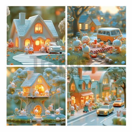 Puzzle Zajačikovia Bunny City Progressive Educa progresívne 12-16-20-25 dielov