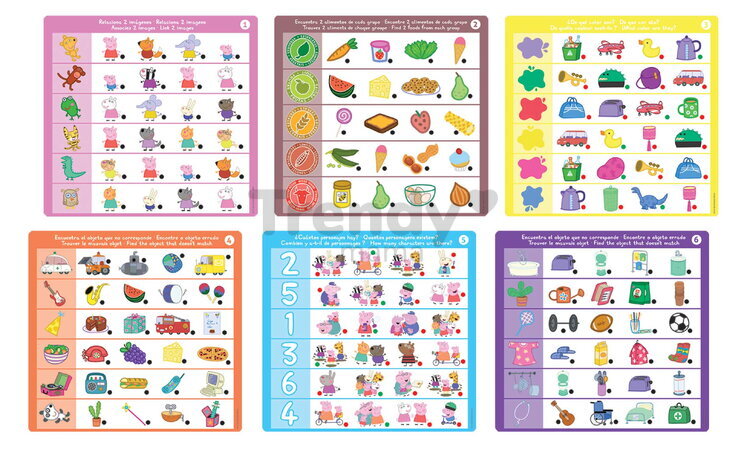 Spoločenská hra Peppa Pig Conector Educa s inteligentným perom so zvukom a svetlom 95 otázok a odpovedí  v španielčine francúzštine portugalčine angli