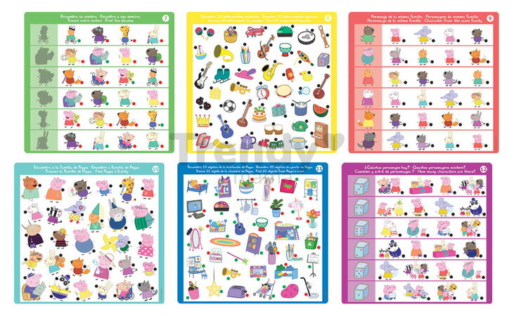 Spoločenská hra Peppa Pig Conector Educa s inteligentným perom so zvukom a svetlom 95 otázok a odpovedí  v španielčine francúzštine portugalčine angli