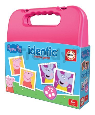 Pexeso v kufríku Peppa Pig Identic Memo Game Educa pamäťová hra 72 kariet