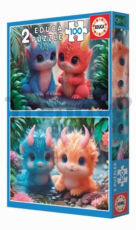 Puzzle Cute Monters Educa 2x100 dielov od 6 rokov