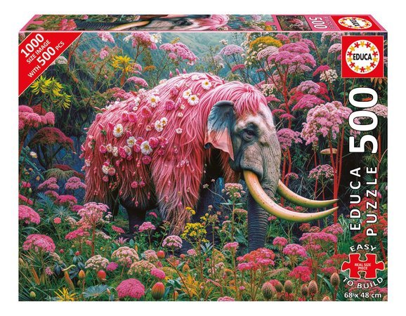 Puzzle Floral Elephant Educa 500 dielov a Fix lepidlo
