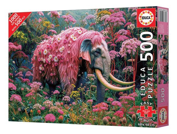 Puzzle Floral Elephant Educa 500 dielov a Fix lepidlo
