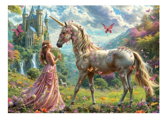 Puzzle Fairies Unicorns and Butterflies Educa 500 dielov a Fix lepidlo