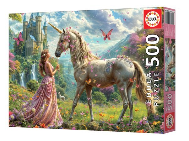 Puzzle Fairies Unicorns and Butterflies Educa 500 dielov a Fix lepidlo