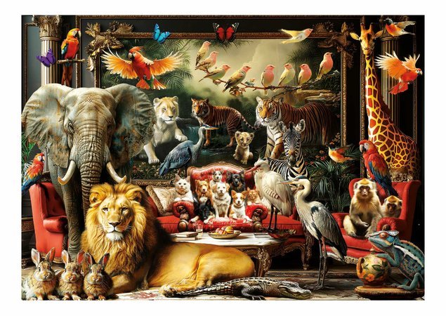 Puzzle The Animal Mansion Educa 1500 dielov a Fix lepidlo