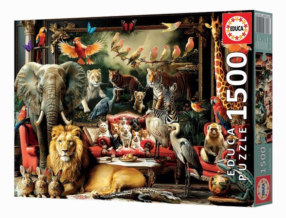 Puzzle The Animal Mansion Educa 1500 dielov a Fix lepidlo