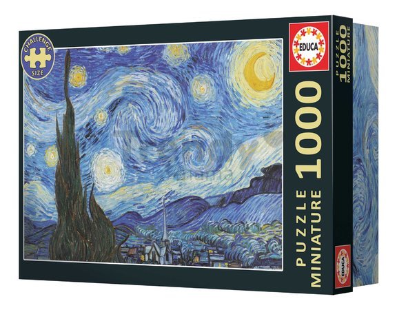 Puzzle Starry Night Miniature Educa miniatúrne 1000 dielov a Fix lepidlo