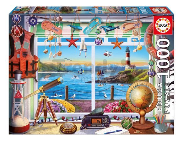Puzzle Life in the Port Educa 1000 dielov a Fix lepidlo