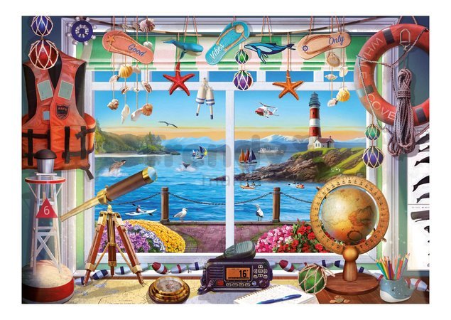 Puzzle Life in the Port Educa 1000 dielov a Fix lepidlo
