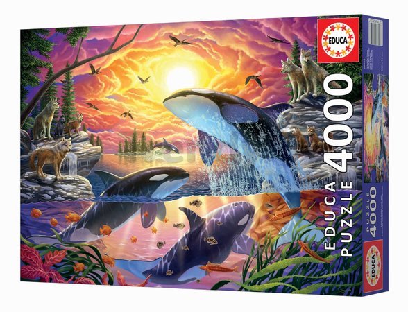 Puzzle Orcas and Wolves Living Educa 4000 dielov